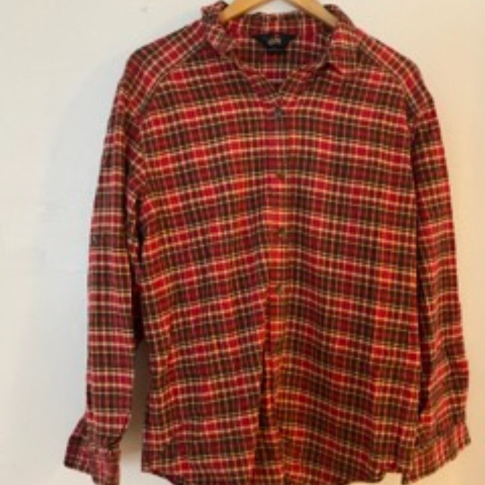 Vintage LL Bean Red Flannel Shirt women's size large